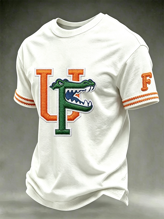 Men'S Rugby Printed Round Neck T-Shirt