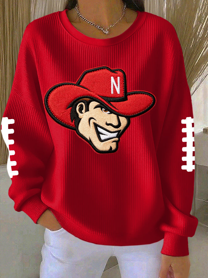 Women'S Football Print Casual Sweatshirt
