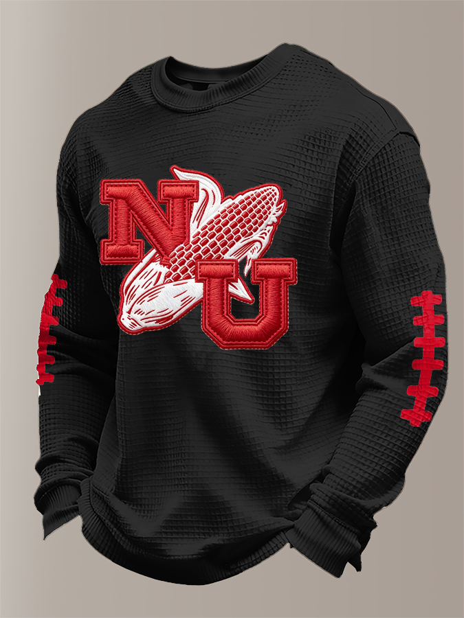 Men'S Football Printed Waffle T-Shirt