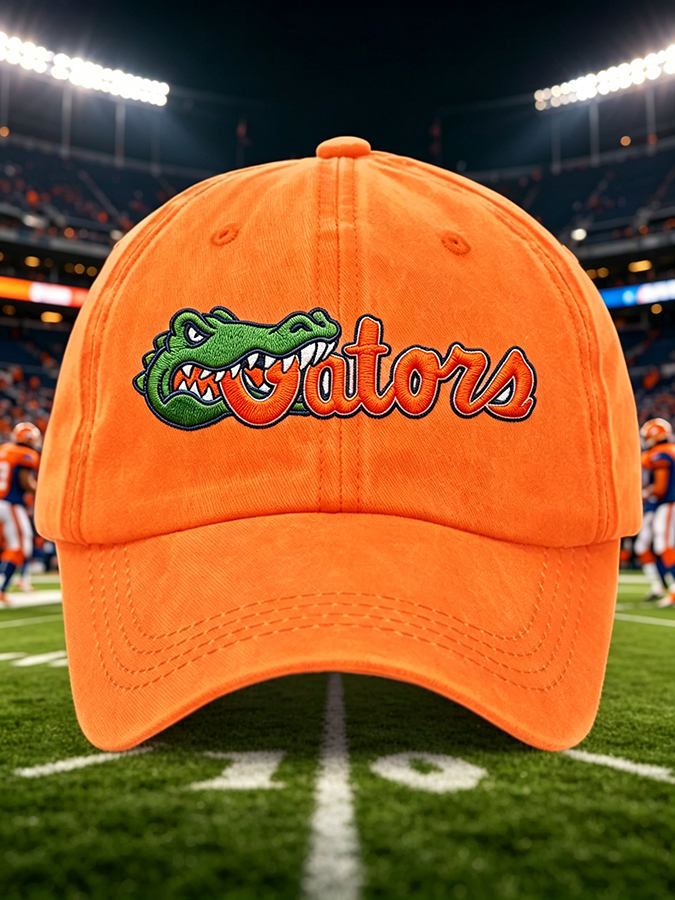 Unisex Football Print Washed Duckbill Cap