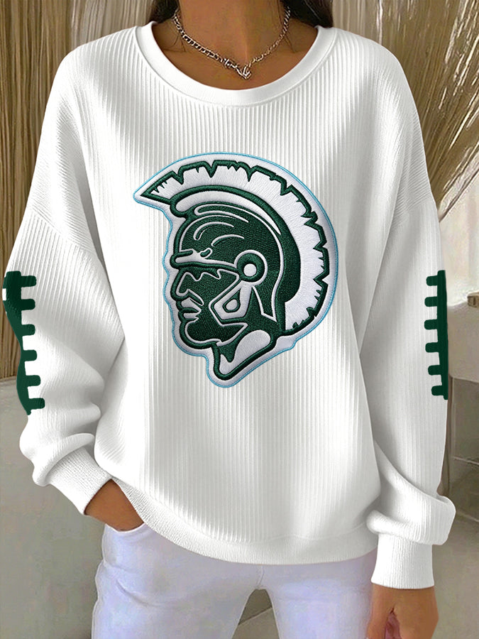 Women'S Football Print Casual Sweatshirt