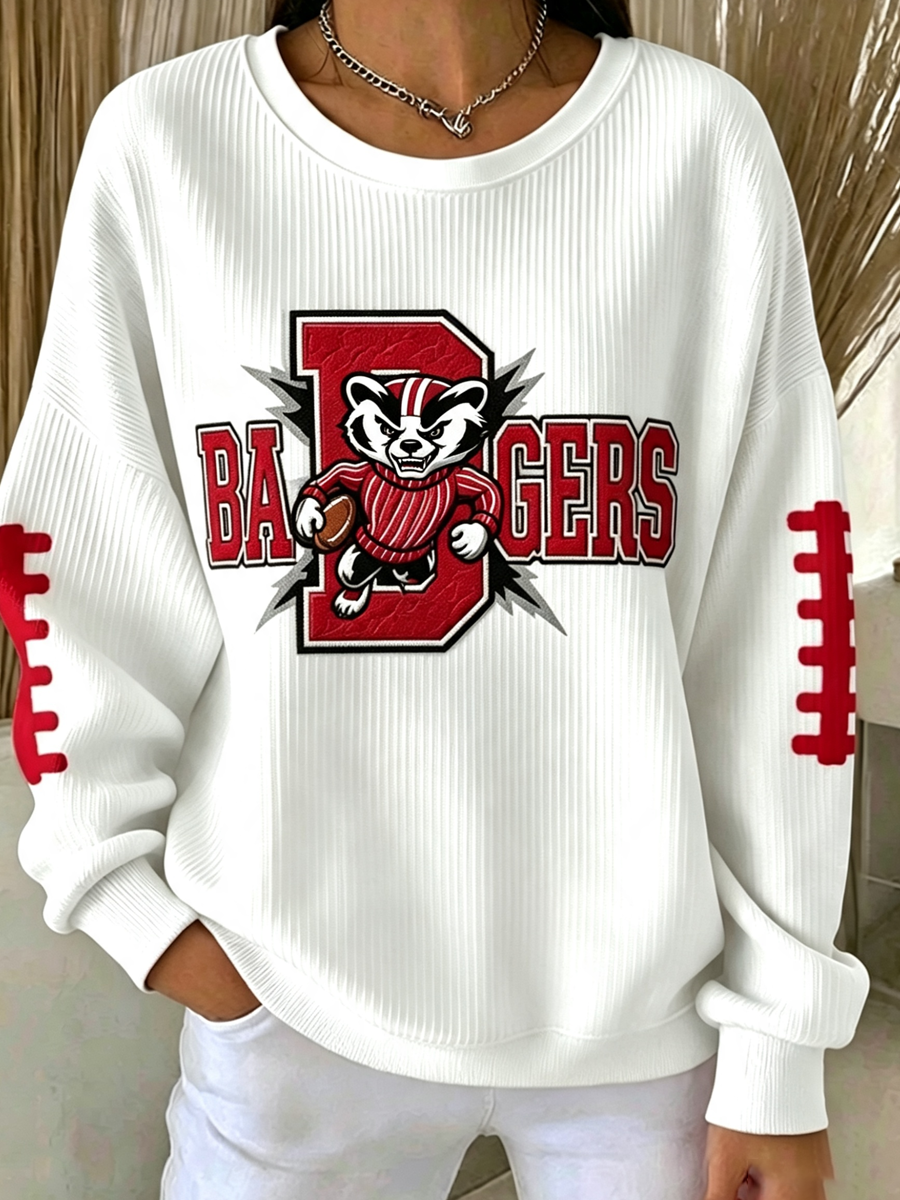 Women'S Football Print Casual Sweatshirt