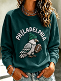 Women's Football Printed Casual Sweatshirt