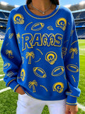 Women'S Football Game Print Casual Sweatshirt