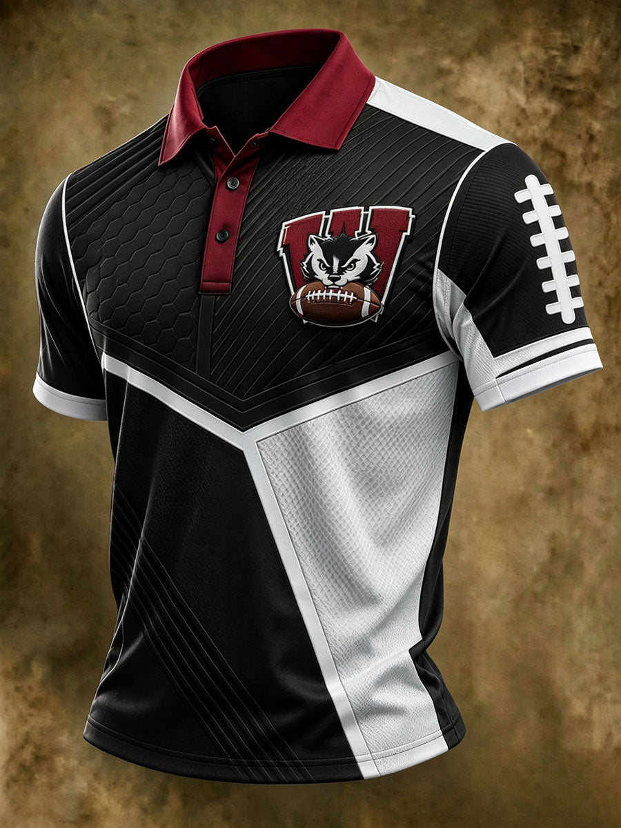 Men's Football Print Casual Printed T-shirt